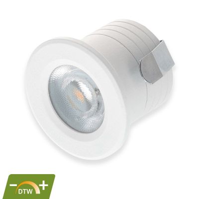 Mini faretto da incasso bianco in alluminio, Philomena, 2W, dim to warm LED, IP44