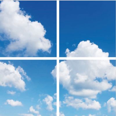 Stampa fotografica nuvola - set di 4 lastre acriliche con stampa, per pannelli LED 60x60 cm