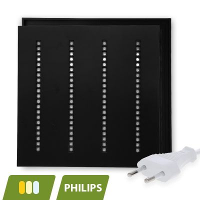 Pannello LED a lamelle nere 60x60 - 30W - interruttore bianco - UGR <16