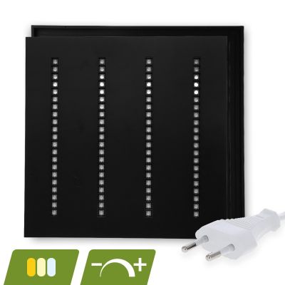 Pannello LED a lamelle nere 60x60 - 30W - interruttore bianco - dimmerabile - UGR <16