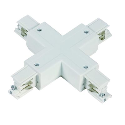 Connettore a X per illuminazione su binario trifase, bianco, Pro