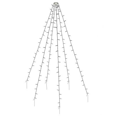 Illuminazione per pennone da esterno, 192 LED, 6 fili da 2 m, senza palo
