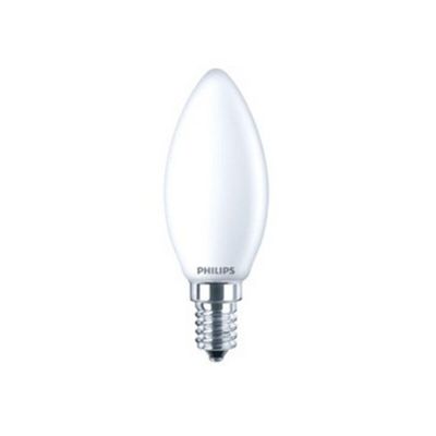 Candela a filamento LED Philips E14 827 B35 opaca, 4,3w