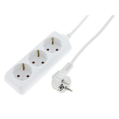 Ciabatta Exin 3 vie, terra di protezione, 2300w 3 x 1,0 mm. 3 m bianco