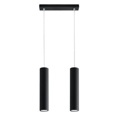 Lampada a sospensione in alluminio nera, Harley