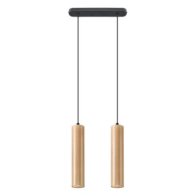 Lampada a sospensione in legno marrone, Francina