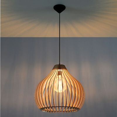 Lampada a sospensione in legno marrone, Gudo