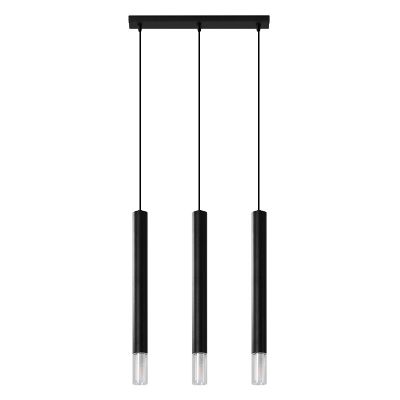 Lampada a sospensione in vetro nera, Ishani