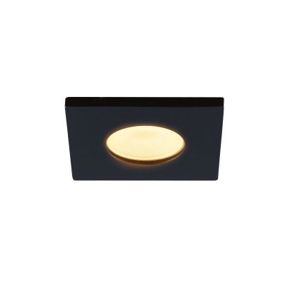 Faretto da incasso nero quadrato Dico, IP65, dimmerabile