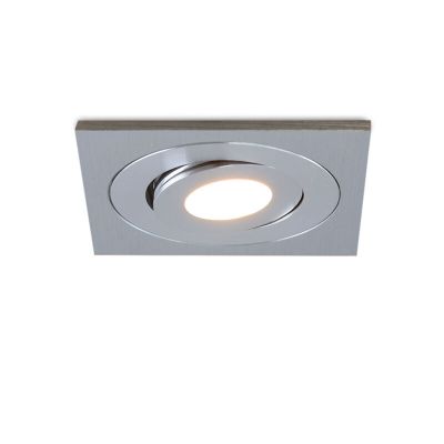 Rona faretto da incasso orientabile quadrato per veranda, IP44, dimmerabile, cromo