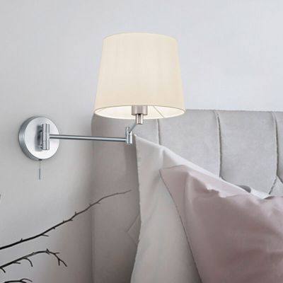 Applique da parete classica in nichel, Niva, con interruttore a strappo