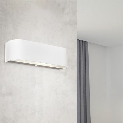 Lampada da parete up down bianca in vetro, Tomaso, 3,1W, 3000K LED