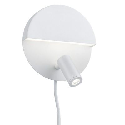 Applique da parete design bianca, Solo, 6W, 3000K LED, con interruttore