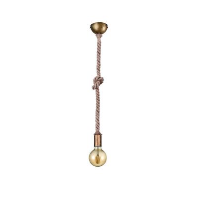 Lampada a sospensione senza paralume rustica di bronzo, Inca