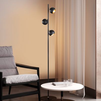 Lampada da terra moderna nera, Prato, con interruttore
