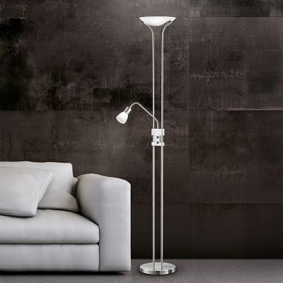 Lampada da terra classica in nichel, Selin, 4,5W, 3000K LED, con interruttore