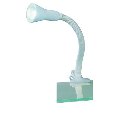 Lampada con morsetto bianca in plastica, Helin, con interruttore
