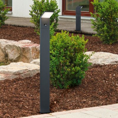 Lampione da giardino con sensore di movimento moderno antracite, Solana, 9W, 3000K LED, IP54