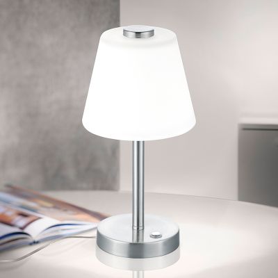 Lampada da tavolo moderna in nichel, Liv, 4W, 3000K LED, con interruttore