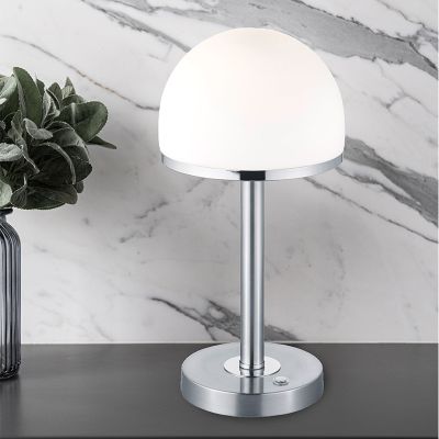 Lampada da tavolo moderna in nichel, Willem, 4W, 3000K LED, con interruttore
