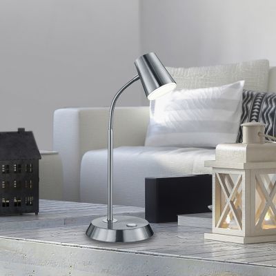 Lampada da tavolo in nichel in vetro, Laysha, 4,7W, 3000K LED, con interruttore
