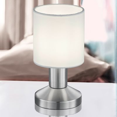 Lampada da tavolo in nichel metallo, Nordby, con interruttore