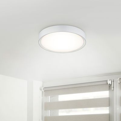 Lampada da soffitto da bagno bianca in plastica, Evelina, 18W, 3000K LED, IP44