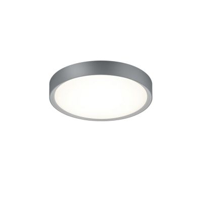 Lampada da soffitto da bagno argenta in plastica, Evelina, 18W, 3000K LED, IP44