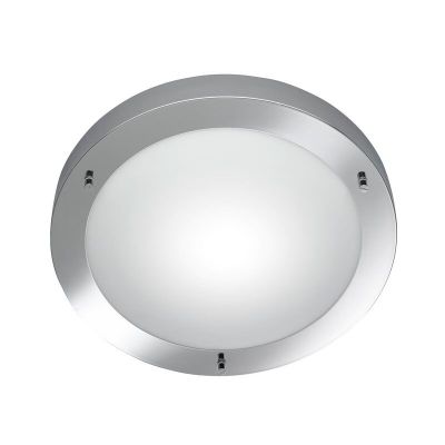 Lampada da soffitto da bagno in nichel in vetro, Hadleigh, IP44