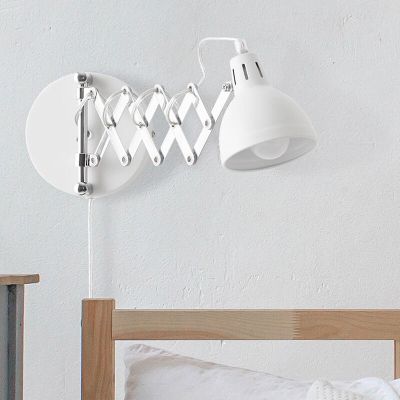 Applique da parete industriale cromata, Yemaya, con interruttore