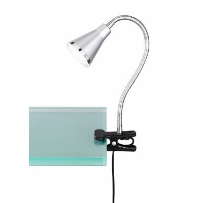 Faretto con pinza argento in plastica, Taimi, 3,8W, 3000K LED, con interruttore