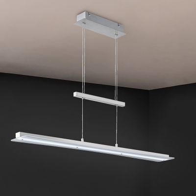 Lampada a sospensione per tavolo da pranzo moderna in nichel, Port, 18W, bianco regolabile tra caldo e freddo LED