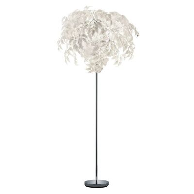 Lampada da terra retrò cromata, Urwa, con interruttore