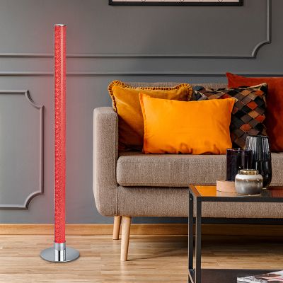 Lampada da terra moderna cromata, Vacio, 10W, 3000K LED, con telecomando