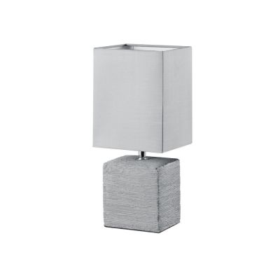 Lampada da tavolo in ceramica grigia, Karola, con interruttore