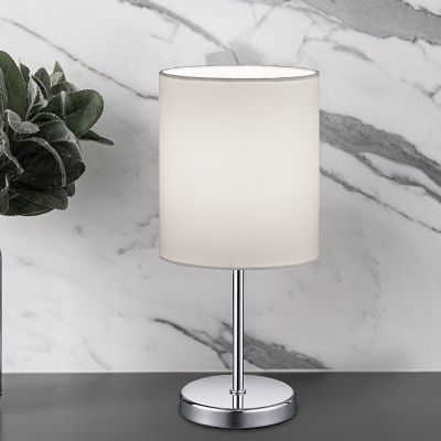 Lampada da tavolo moderna cromata, Zoe, con interruttore