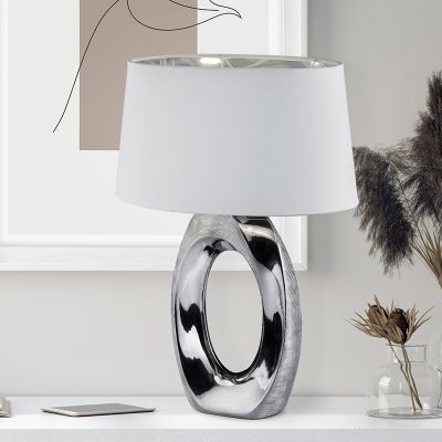Lampada da tavolo in ceramica argenta, Moldrup, con interruttore