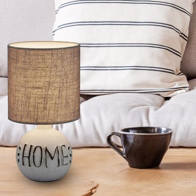 Lampada da tavolo in ceramica bianca, Mosh, con interruttore