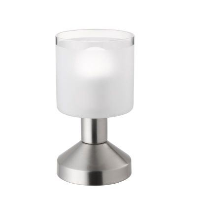 Lampada da tavolo moderna in nichel, Vilou, con interruttore