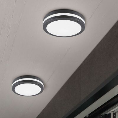 Plafoniera moderna antracite, Garly, 12W, 3000K LED, IP54
