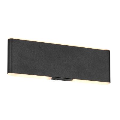 Lampada da parete up down moderna nera, Zwier, 2W, bianco regolabile tra caldo e freddo LED, con interruttore