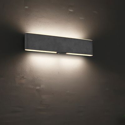 Lampada da parete up down moderna nera, Zwier, 3W, bianco regolabile tra caldo e freddo LED, con interruttore