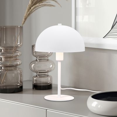 Lampada da tavolo moderna bianca, Fransisca, con interruttore