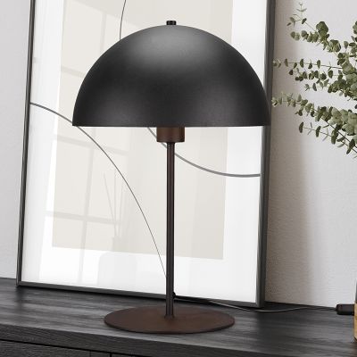 Lampada da tavolo moderna nera, Fransisca, con interruttore