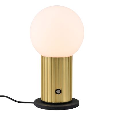 Lampada da tavolo ricaricabile moderna in ottone, Tugce, 2W, white switch LED, con interruttore