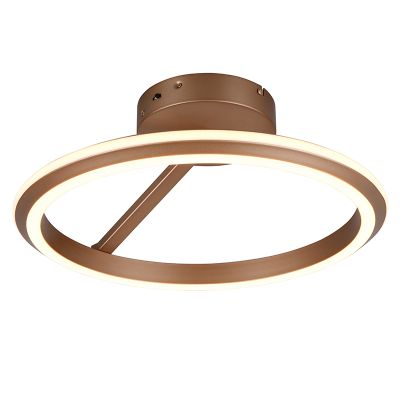 Lampada da soffitto moderna marrone, Jiry, 34W, white switch LED, dimmer in 3 fasi