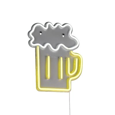Applique da parete trasparente in plastica, Beer, 5W, giallo LED, con interruttore