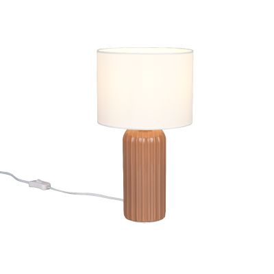 Lampada da tavolo in ceramica marrone, Nannette, con interruttore
