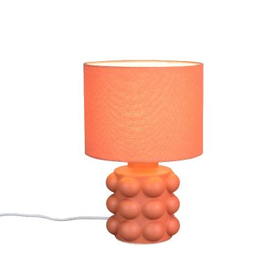 Lampada da tavolo in ceramica arancione, Cihad, con interruttore