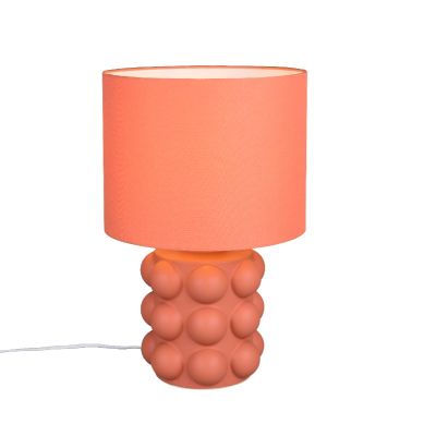 Lampada da tavolo in ceramica arancione, Cihad, con interruttore